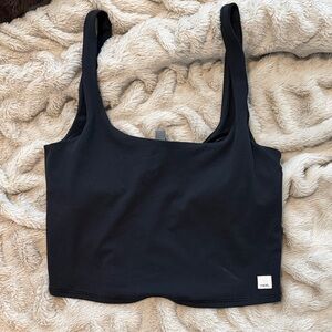 Vuori Black Cropped Tank Top